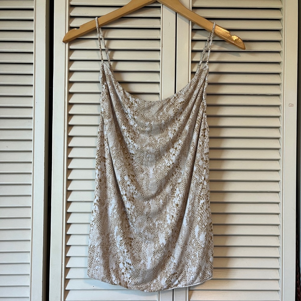 Free People Cowl Neck Snake Print Tank Top